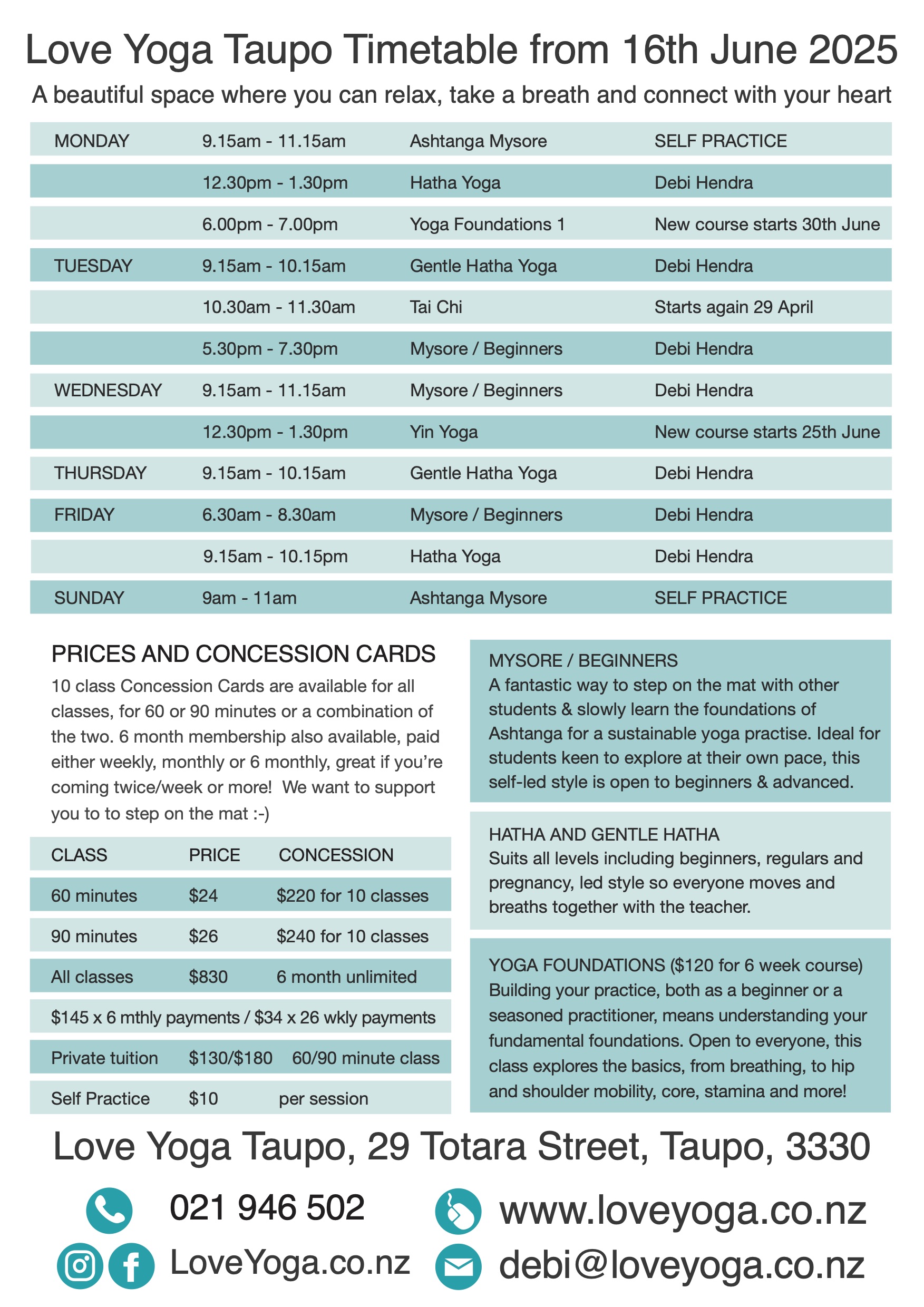 Timetable June25